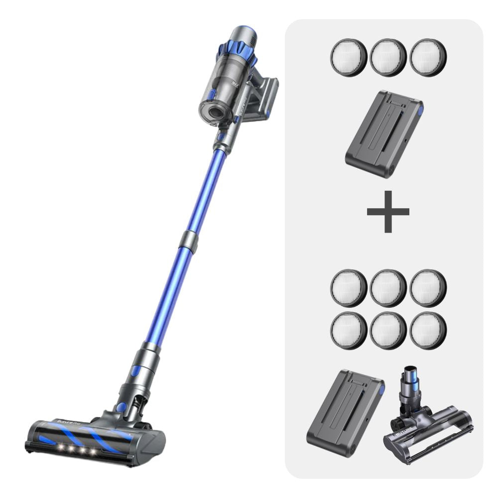 Paquet sous vide : Buture BP10 Aspirateur + 2 Batteries + 9 Filtres HEPA