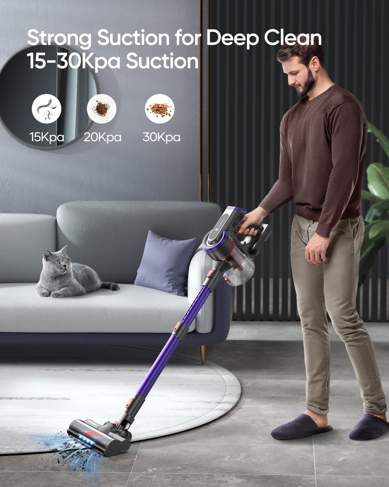 Paquete de vacío: Buture Aspiradora JR400 + 2 Baterías + 9 Filtros HEPA