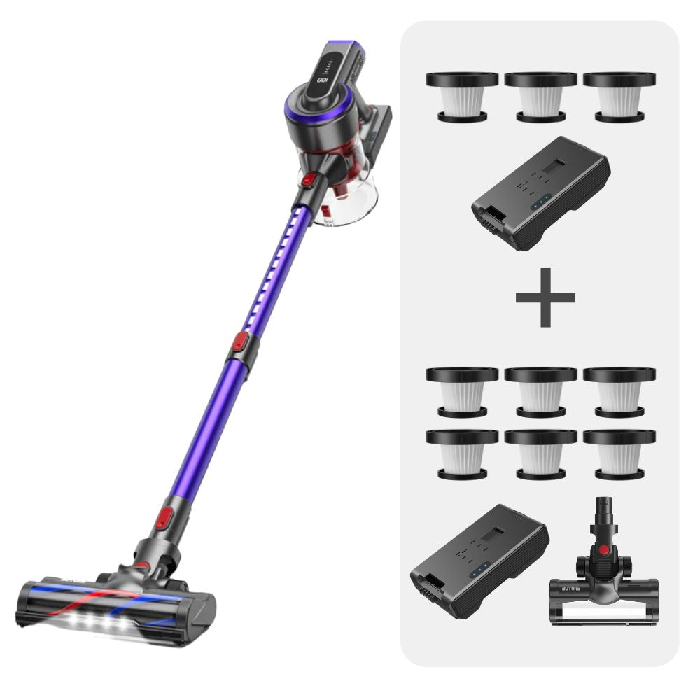 Paquete de vacío: Buture Aspiradora JR400 + 2 Baterías + 9 Filtros HEPA