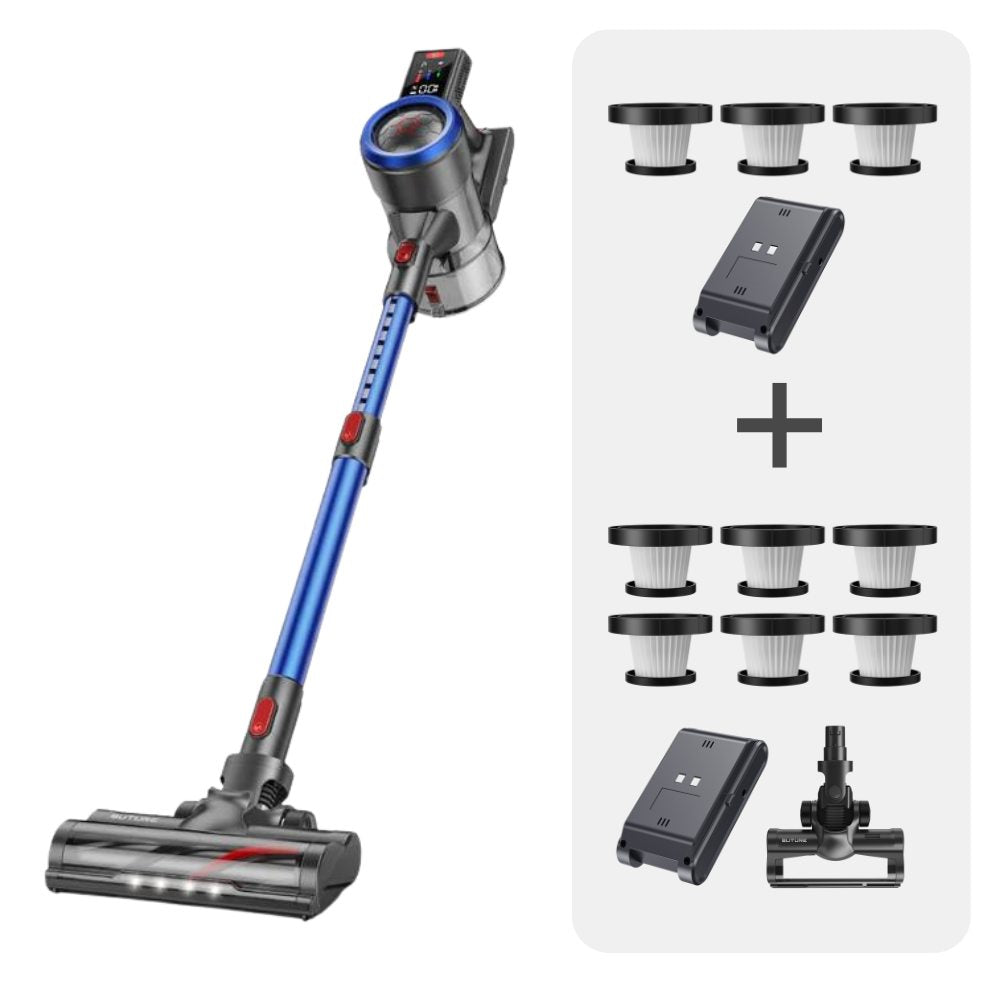 Vakuumpaket: Buture JR700 Blue Vacuum + 2 Batterien + 9 HEPA-Filter