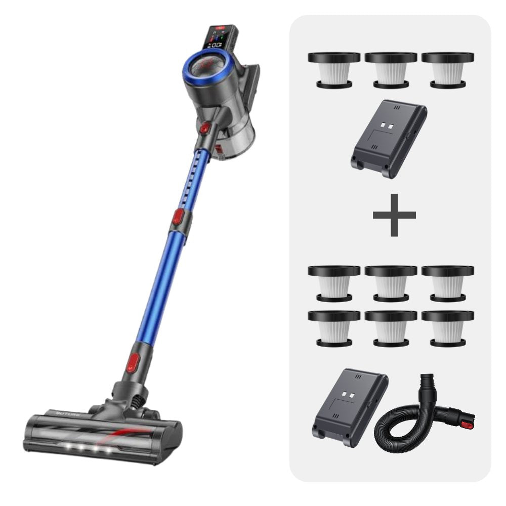 Vakuumpaket: Buture JR700 Blue Vacuum + 2 Batterien + 9 HEPA-Filter