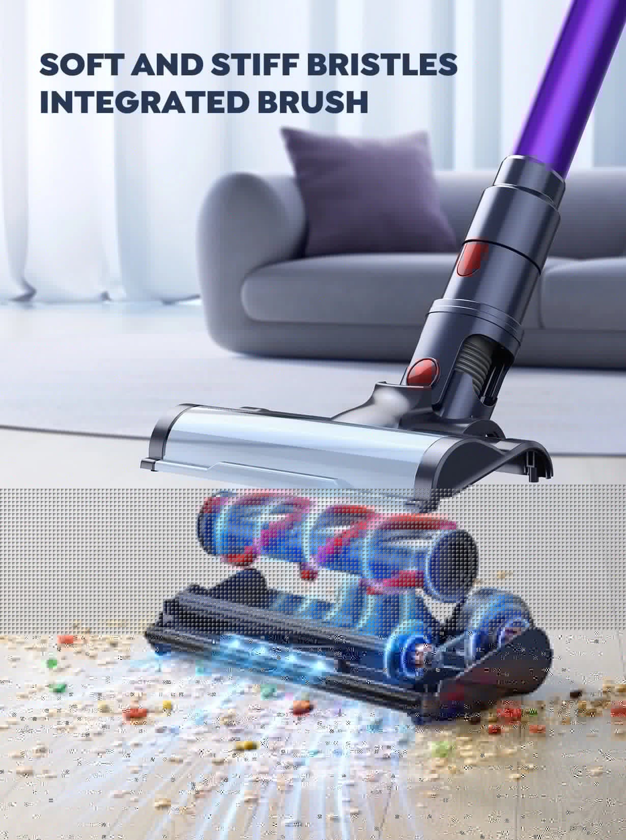 Buture VC70 Aspirateur Sans Fil Puissant 450W/38KPA avec Filtration en Sept Étapes