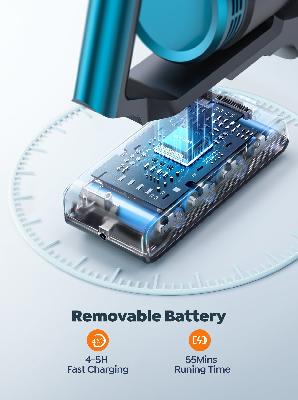 Pacchetto sottovuoto: Buture Aspirapolvere VC60 + 2 batterie + 10 filtri HEPA