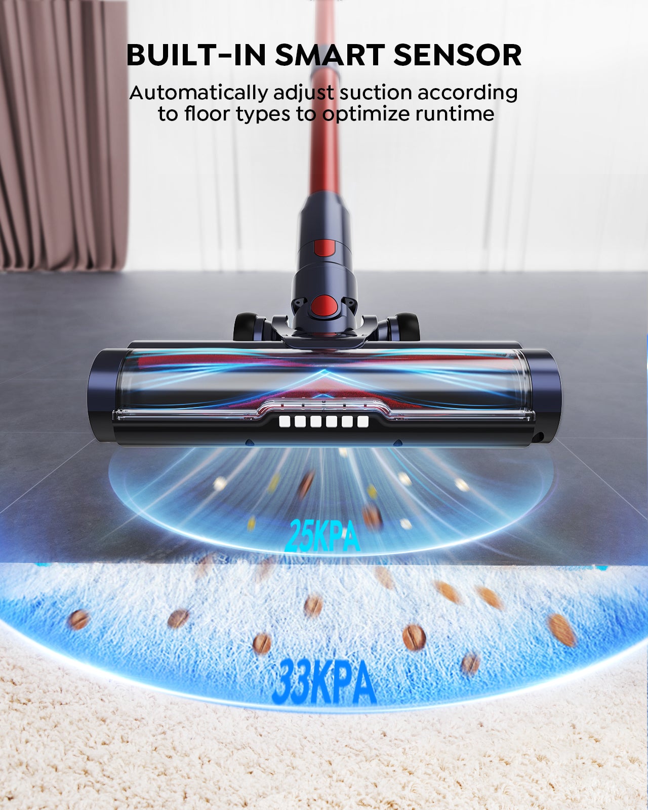 Paquete de vacío: Buture Aspiradora Roja VC50 + 2 Baterías + 10 Filtros HEPA