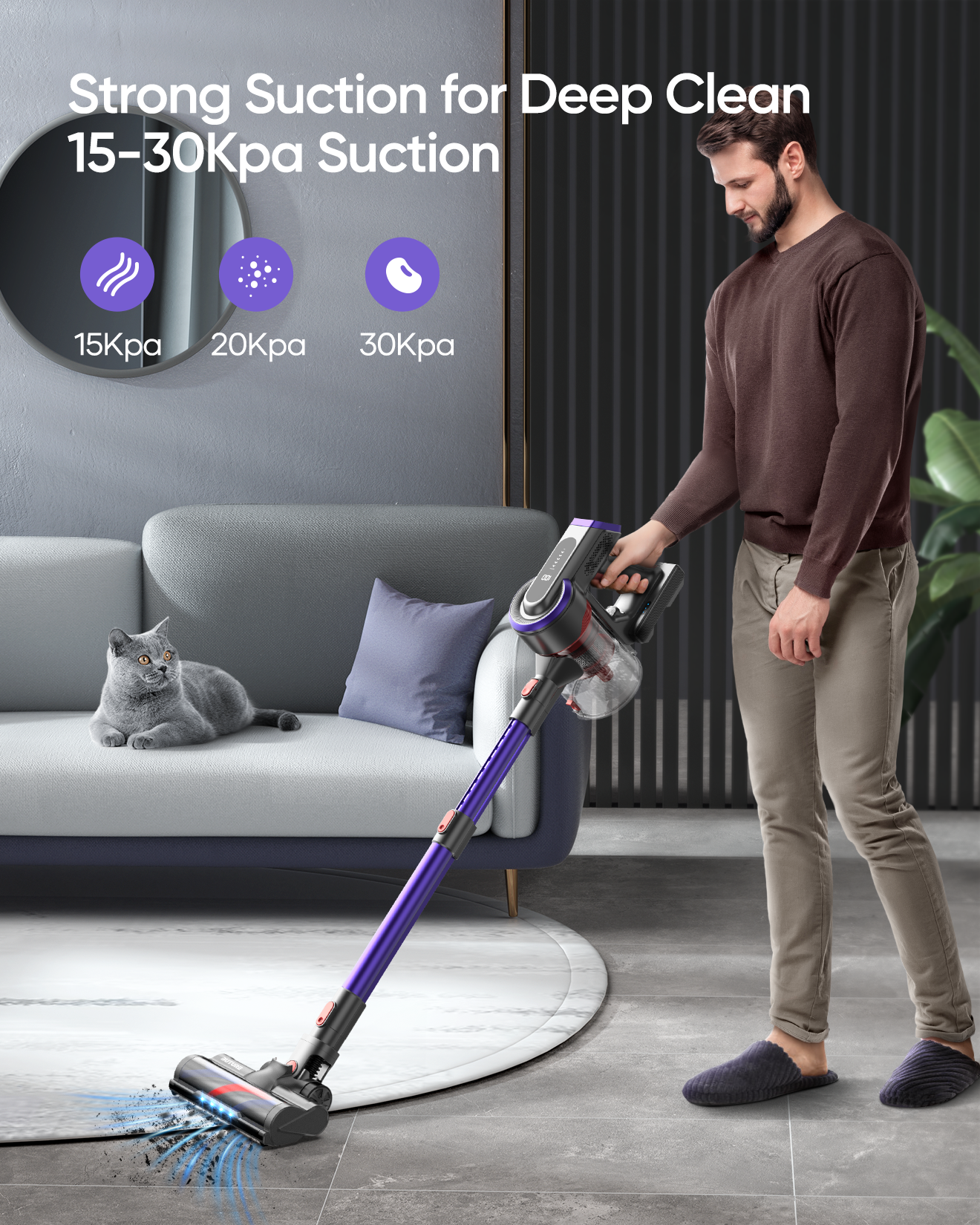 Paquete de vacío: Buture Aspiradora JR400 + 2 Baterías + 9 Filtros HEPA