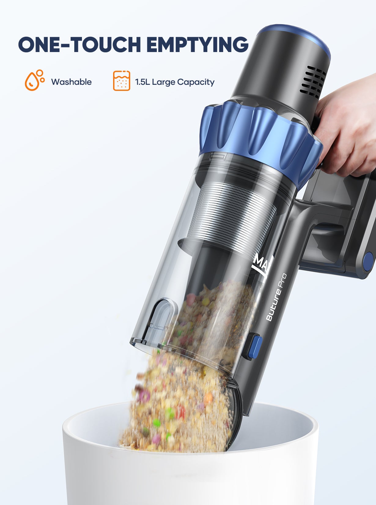 Paquet sous vide : Buture BP10 Aspirateur + 2 Batteries + 9 Filtres HEPA