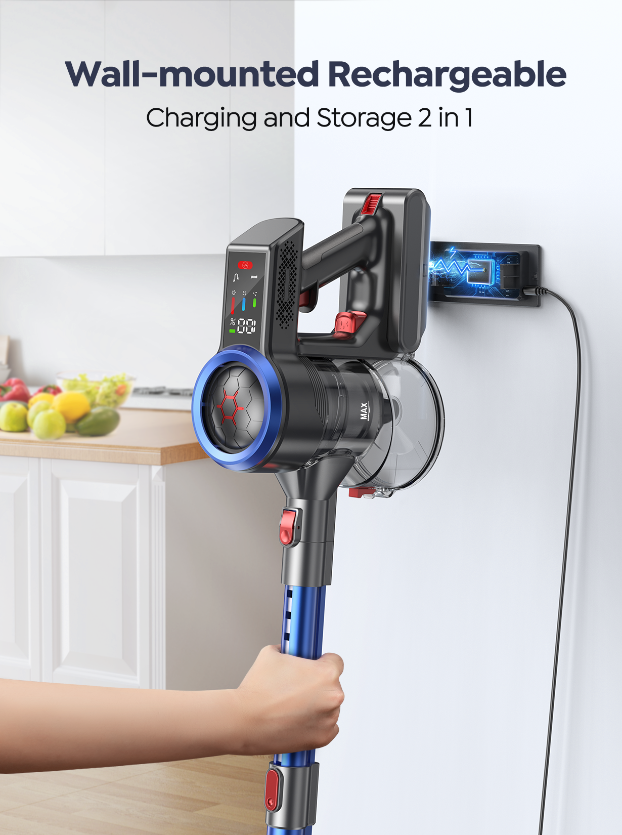 Vakuumpaket: Buture JR700 Blue Vacuum + 2 Batterien + 9 HEPA-Filter