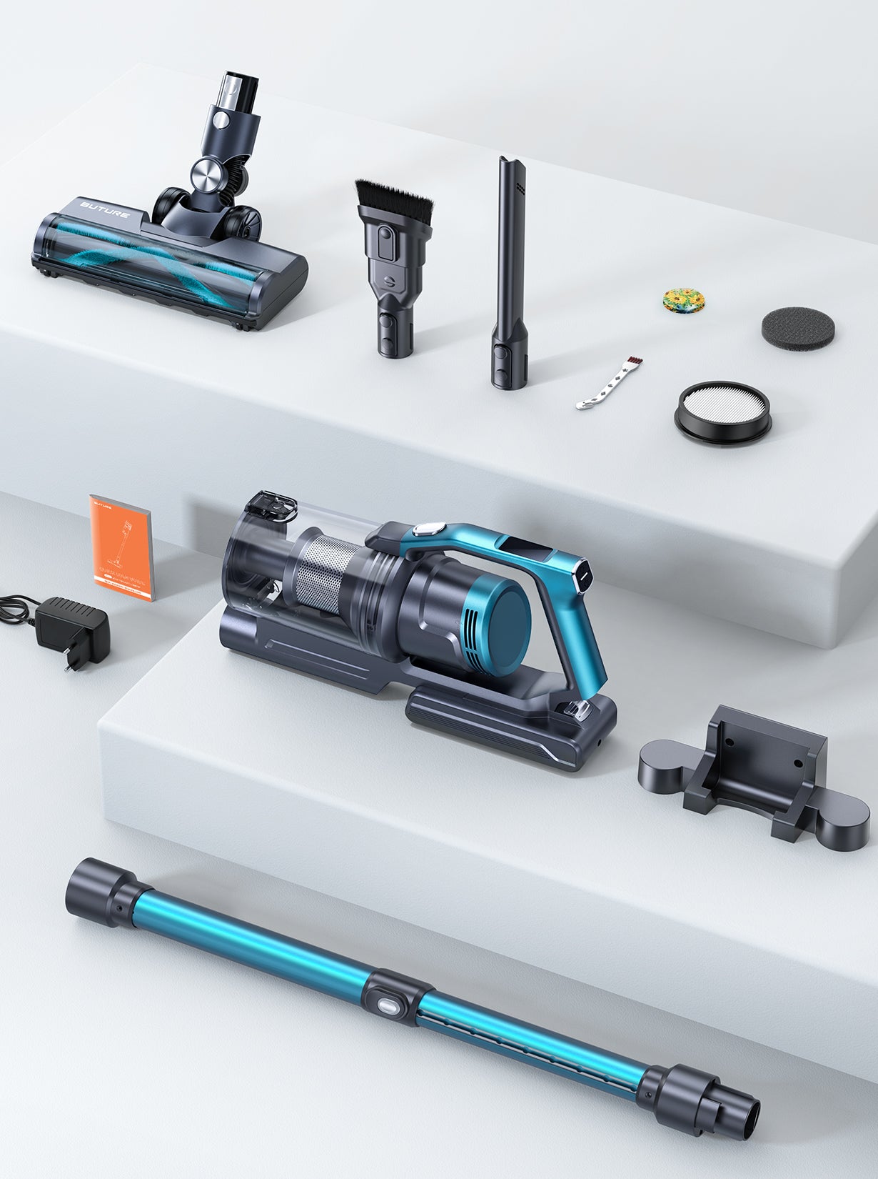 Pacchetto sottovuoto: Buture Aspirapolvere VC60 + 2 batterie + 10 filtri HEPA